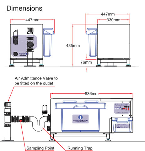 Grease Shield GS1850 dimension sizes